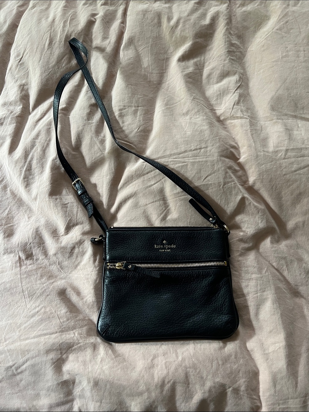 Kate Spade black leather cross body bag